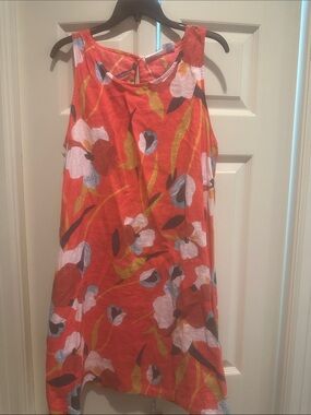 Sigrid Olsen Red Floral Linen dress